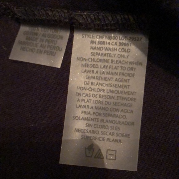 Elie Tahari metallic painted front, long sleeve v-neck cotton top - Picture 8 of 10